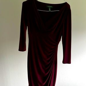Classic Ralph Lauren, maroon wrap dress